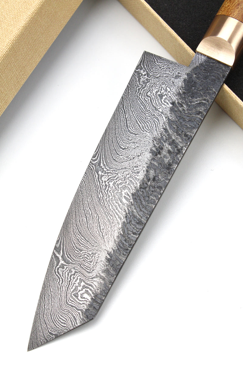 Damascus Santoku 320L Beech