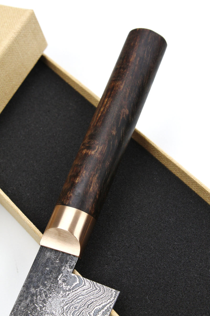 Damascus Santoku 320L Walnut stabilized