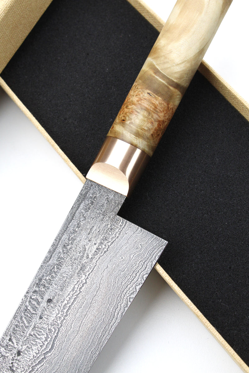 Damascus Santoku 500L Maple