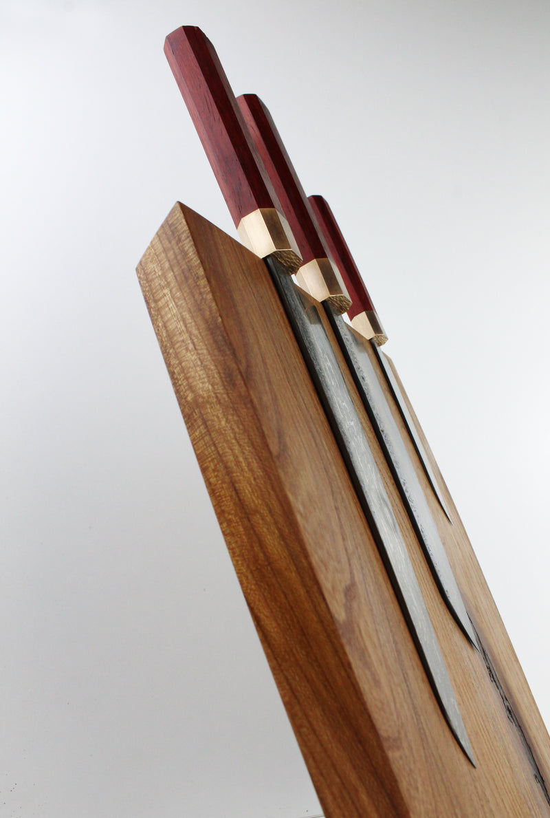 Premium Knife Set Octagonal Padouk