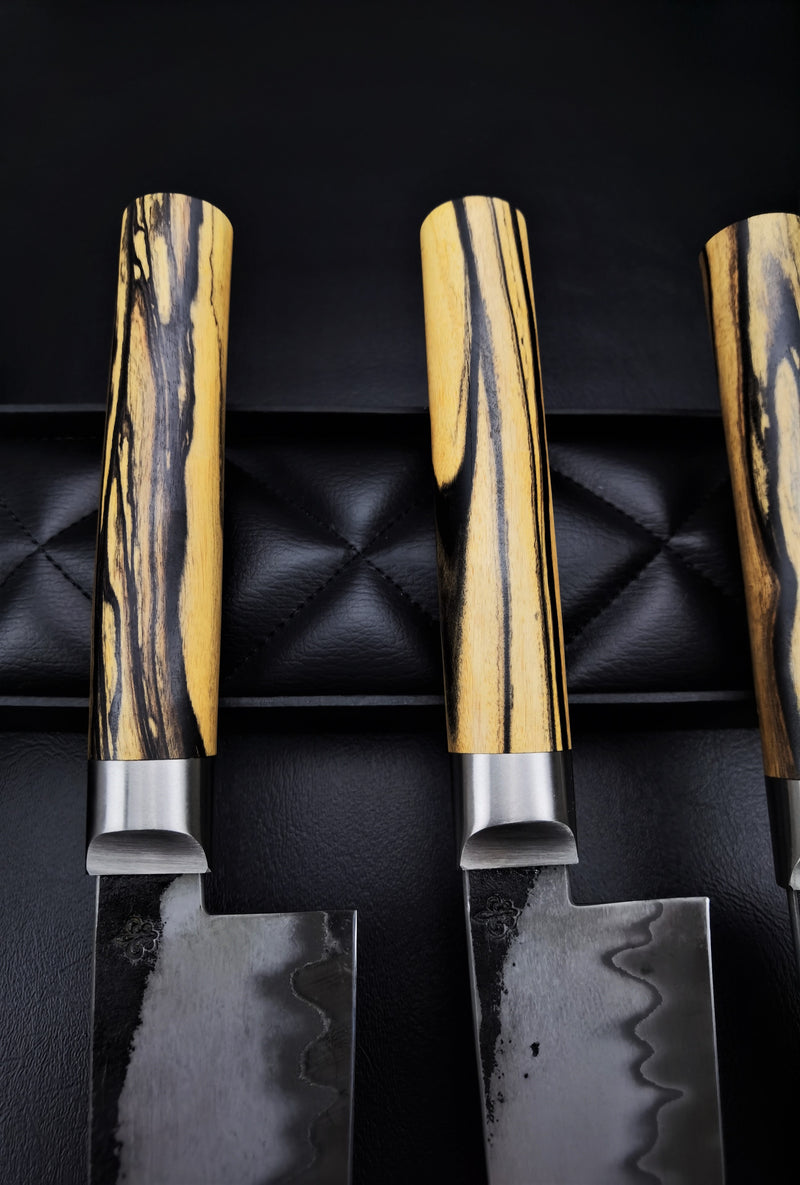 Black and white ebony Santoku limited